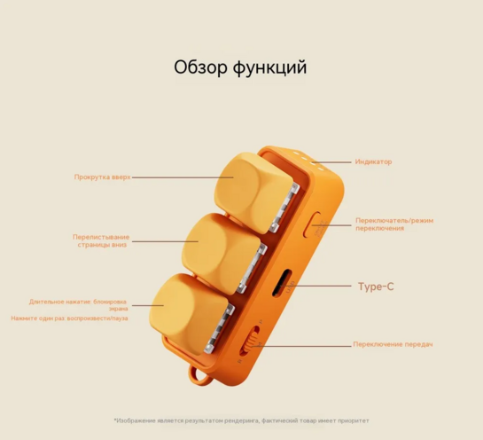 Трехкнопочная Free3 Bluetooth клавиатура (с банком-партнёром, из-за рубежа)