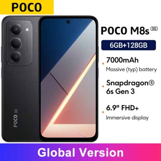 Смартфон Poco M8s 5G, 6/128ГБ, global (из-за рубежа)