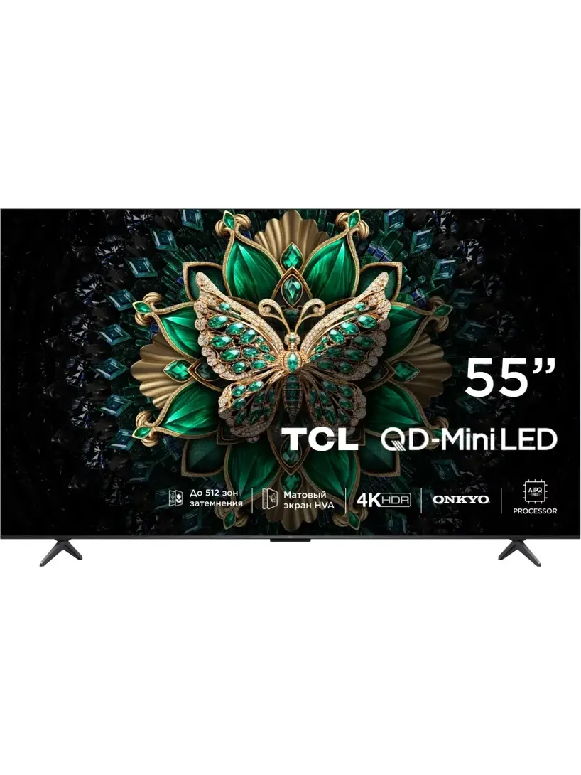 Телевизор 55" TCL 55C6K, 144 Гц, QD-MiniLED, Google TV (с подпиской, с WB кошельком)