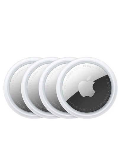 Bluetooth-метка Apple AirTag (4 шт) из-за рубежа, с банком-партнером