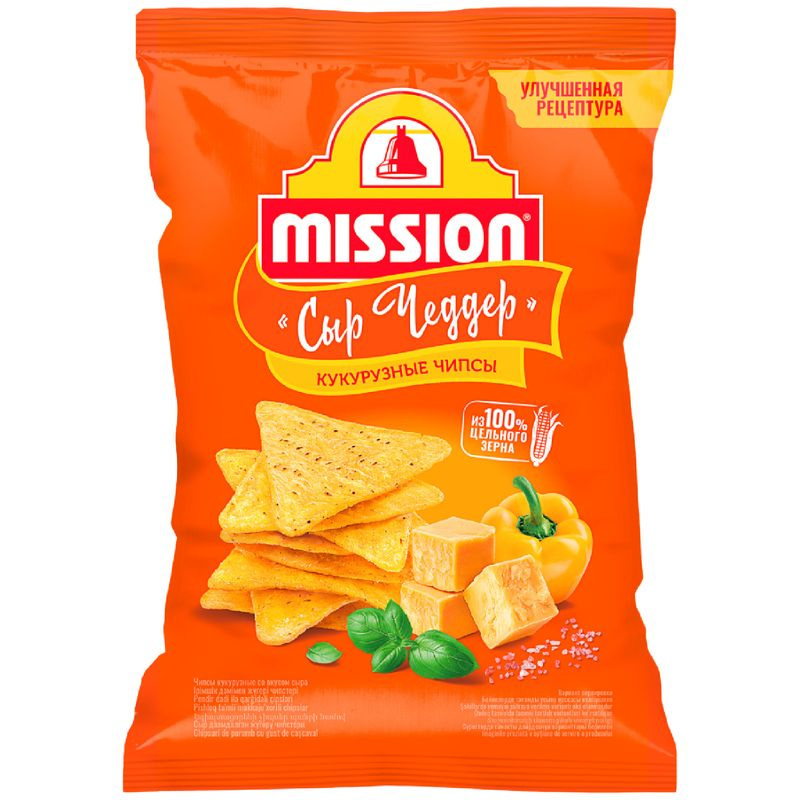 Чипсы Mission со вкусом сыра чеддер 150г в В1