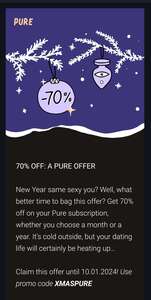 Скидка 70% на подписку в PURE (месяц или год)