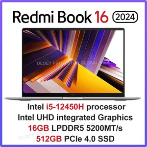 Ноутбук Xiaomi Redmi Book 16 2024 intel i5-12450H 16 ГБ DDR5 512 ГБ SSD 16 дюймов Full HD 60 Гц экран
