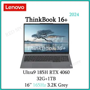Ноутбук Lenovo ThinkBook16+ AI 2024 (16", Core Ultra9 185H, Intel UMA Graphics, 32 ГБ, 1 ТБ, 3.2K 165 Гц)