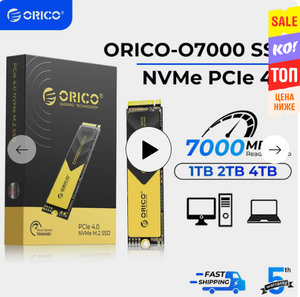 Твердотельный накопитель ORICO 1Tb PCIe4.0 M.2 NVMe SSD PS5 Gaming с внутренней скоростью 7000 МБ/с   цена при оформлении