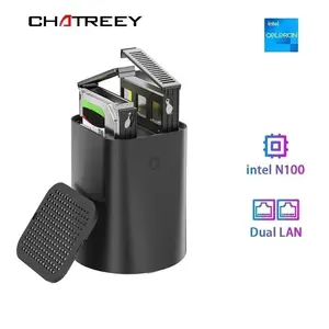 Мини-ПК Chatreey nas (Intel Alder Lake N100, RAM Отсутствует, Intel HD Graphics, Windows 11 Pro), с Озон картой, из-за рубежа