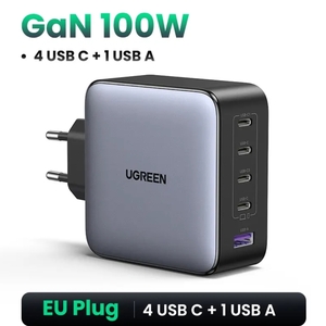 Зарядное устройство на 5 портов Ugreen USB-A + 4 USB co 100W GaN Tech Fast Charger 