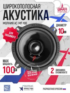 Широкополосная акустическая система для автомобиля Урал МОЛНИЯ АС-МЛ100 (с Озон картой)