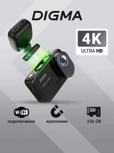 4K видеорегистратор с wi-fi и магнитным крепление (цена с ozon картой) 