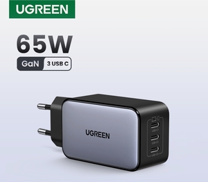 Устройство зарядное UGREEN X556, GAN 65 Вт, 3 USB-C
