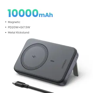 Внешний аккумулятор UGREEN на магните, USB-A 22,5 Вт, USB-C 20 Вт, 10000 мАч 