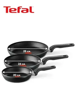 Набор сковород для приготовления Tefal Essentia 3 предмета 20 24 28 (цена с ozon-картой)