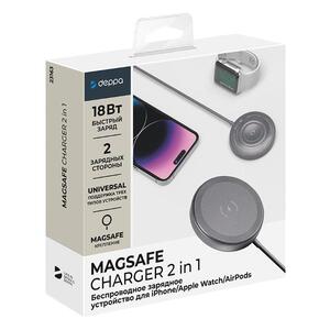 Беспроводное зарядное устройство Deppa QI Fast Charge 18W 2в1