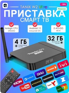 ТВ-приставка Tanix W2 ULTRA, 4/32 Гб (с Озон картой, из-за рубежа)