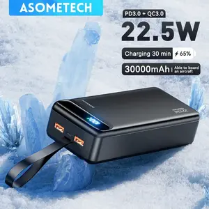 Внешний аккумулятор ASOMETECH 30000мАч (22.5W, QC/PD3.0)