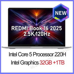 Ноутбук Redmi Book 16 2025, 16", 2560x1600, 16/512ГБ, Core 5 220H, Windows 11