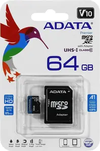 Карта памяти ADATA 64 ГБ microSDXC Premier, с картой OZON 