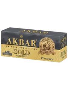 Чай Akbar Gold Граф Грей чёрный с ароматом бергамота в пакетиках, 25x2 г (с картой OZON)
