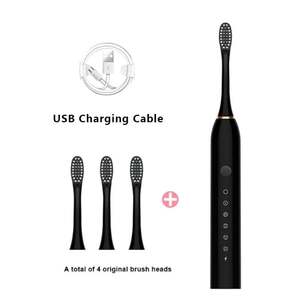 Звуковая зубная щетка X-3 SONIC Toothbrush, 4 насадки из мягкой щетины, 6 режимов, 3 цвета (с Озон картой, из-за рубежа)