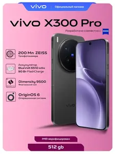 Смартфон Vivo X300 PRO 16/512 ГБ Black, ЕАС версия Zeiss (с макс. кошельком)
