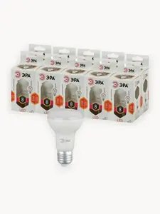 Лампочка светодиодная ЭРА LED Е27 8 Вт R63 рефлектор 2700К теплый белый свет набор 10 штук