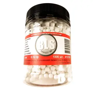 Шарики для страйкбола BLS 6 мм, 0,12 г, 1000 шт (с картой Озон)
