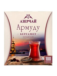 Чай в пакетиках черный Азерчай Армуду Бергамот, 100 шт (цена с бонусами продавца, с картой Ozon)