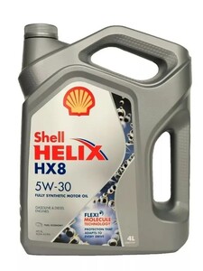 Масло моторное синтетическое Shell Helix HX8 X 5W-30 А3/В4, 4 л (с картой Озон)
