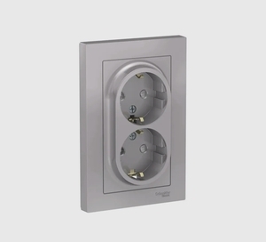 Розетка двухпостовая Schneider Electric с заземлением (с Ozon Картой)