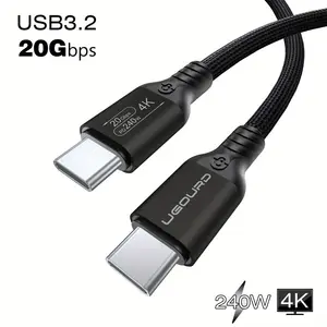 Кабель UGOURD Type-C/Type-C, USB3.2*2, 240W, 20Gbps, 2m (с картой OZON, из-за рубежа)