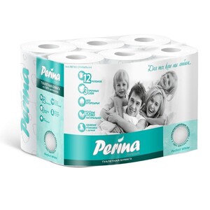 Туалетная бумага PERINA 3 слоя 12 рулонов (с ВБ кошельком и подпиской, без неё 214₽)