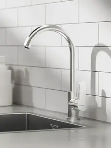 Смеситель для кухни Pragma Melpul, латунь, матовый хром (с подпиской и ВБ кошельком)