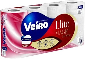 Туалетная бумага Veiro Elite Aroma Magic, 4 слоя, 8 рулонов (с ВБ кошельком)