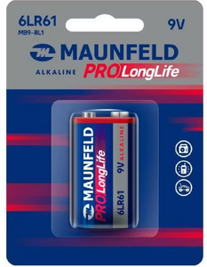  Батарейка щелочная типа "Крона" 9 вольт Maunfeld MB9-BL1 (бонусы применимы) 
