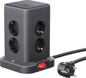 Сетевой фильтр Defender ILS 453 3 м., 8 розеток, 2 USB type A + 2 USB type C (с банком-партнёром)