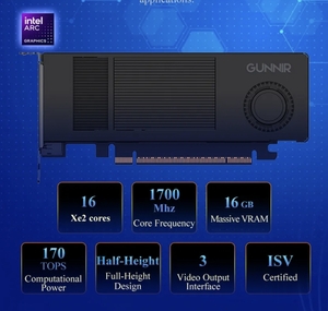 Видеокарта GUNNIR Intel Arc Pro B50 16GB Low Profile (с WB-кошельком и клубом, из-за рубежа)