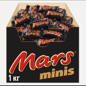 Шоколадные батончики Mars minis, 1 кг